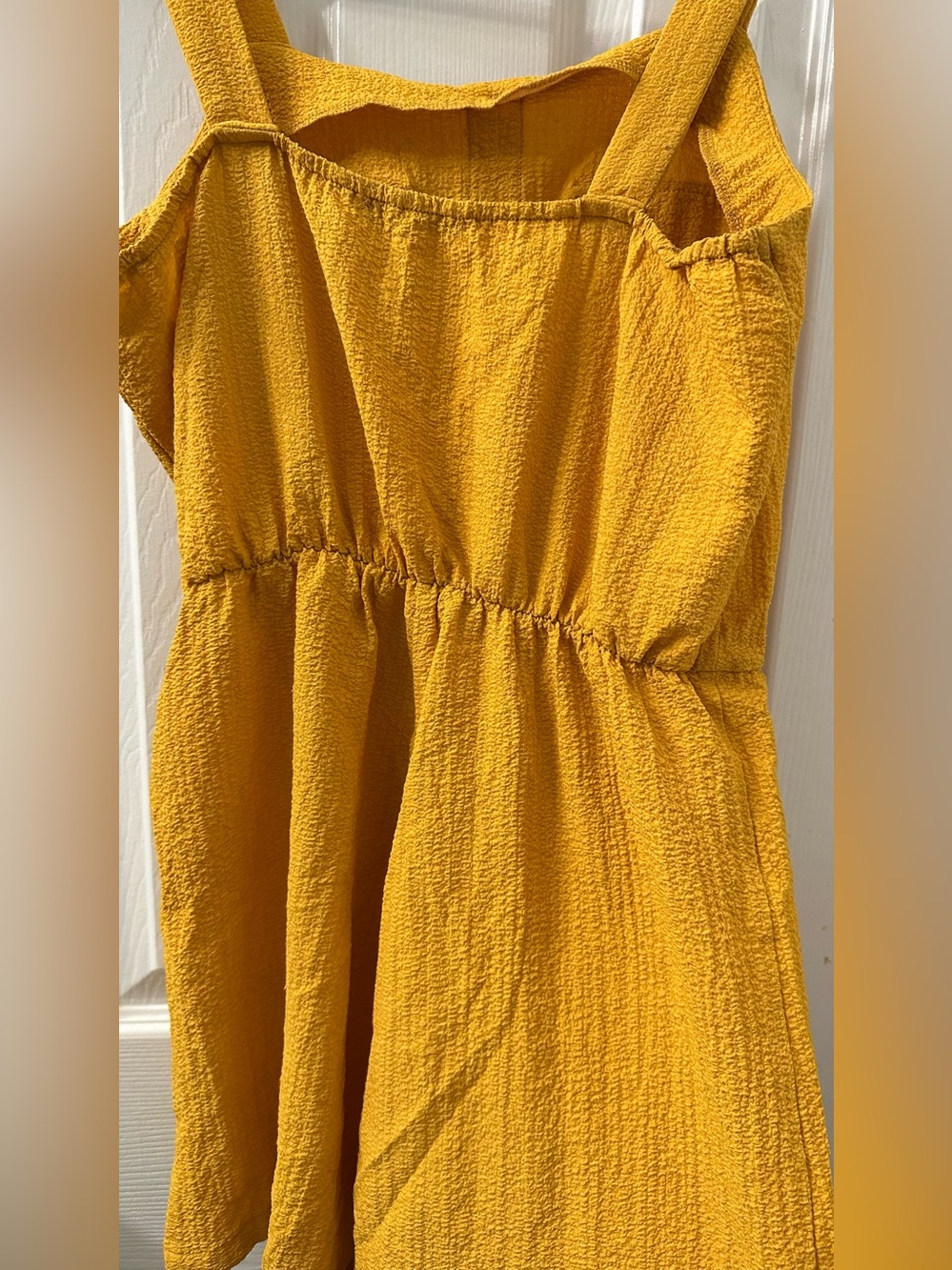SHEIN Yellow Button-Front Romper with Drawstring - Picture 5 of 6